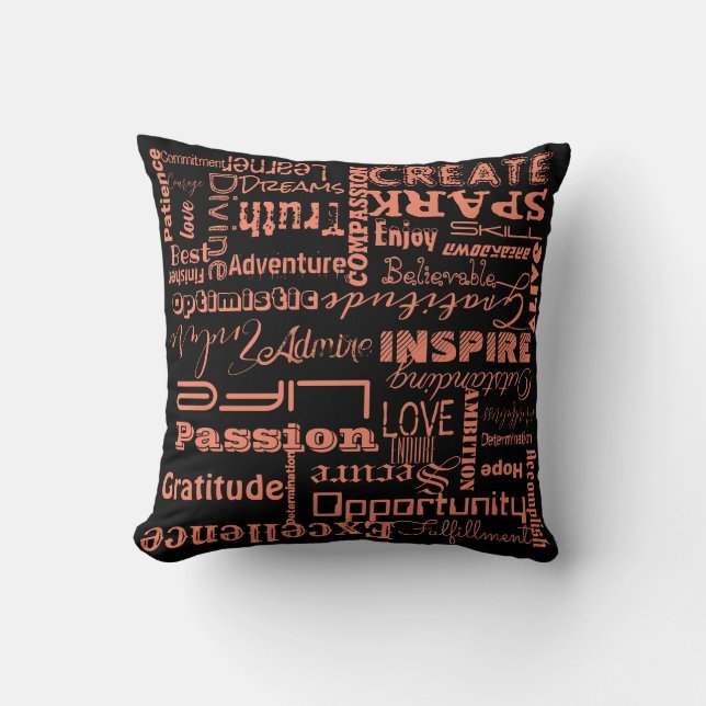 Coussin Script Ado de motivation esthétique (Recto)
