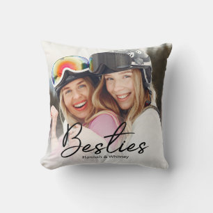 Coussin Script Besties Photo personnalisée