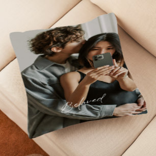 Coussin Script Bien-Aimé Couples Romantiques Jeter Oreille