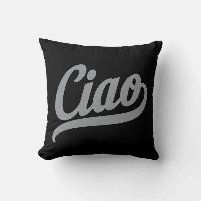 Coussin Script Ciao (Gris) (Recto)