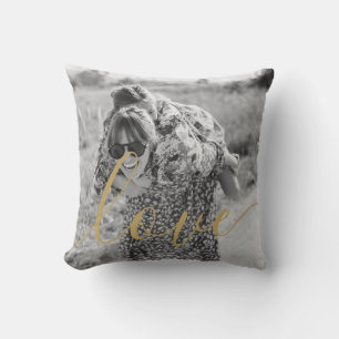 Coussin Script Gold photo noir et blanc favori