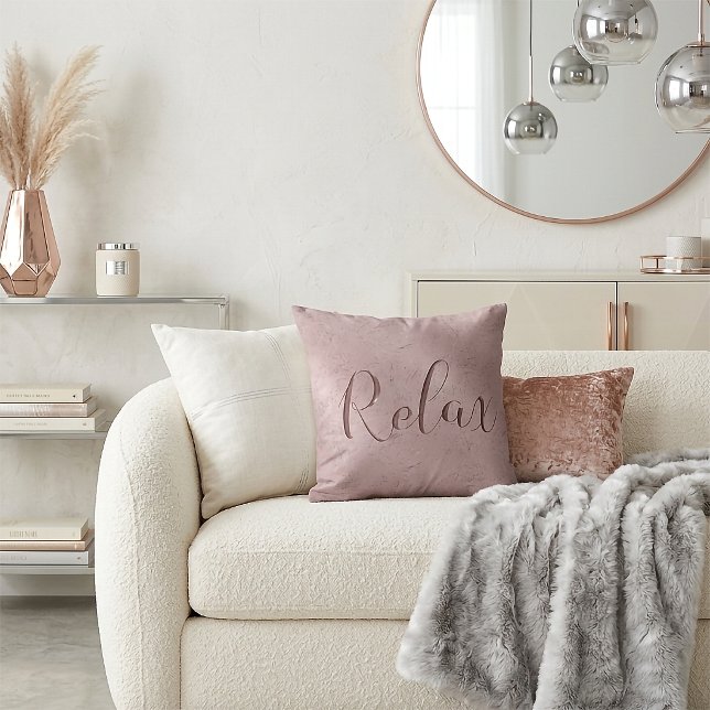 Coussin Script Relax Rose (Créateur téléchargé)