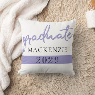 Coussin Script violet de fin d'études   Chic Lavender Keep