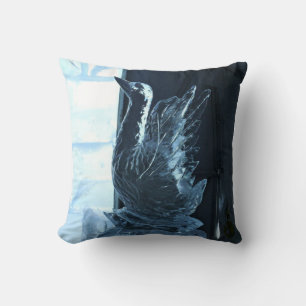 Coussin Sculpture de glace de cygne, Québec, Canada