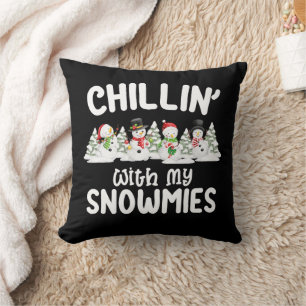 Coussin Se détendre avec mes Snowmies bonhomme de neige No