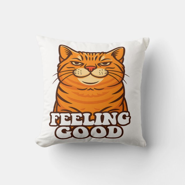 Coussin Se sentir bien chat cool (Recto)