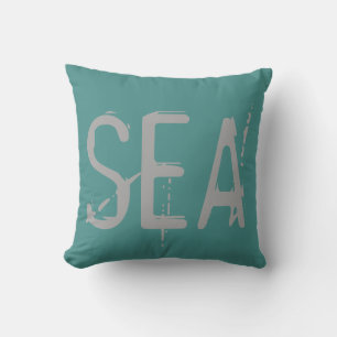 Coussin SEA Airport Grunge Typographie