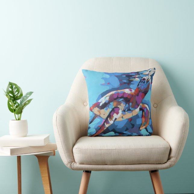 Coussin Sea Turtle Painting - Ocean Life Home Decor (Chaise)