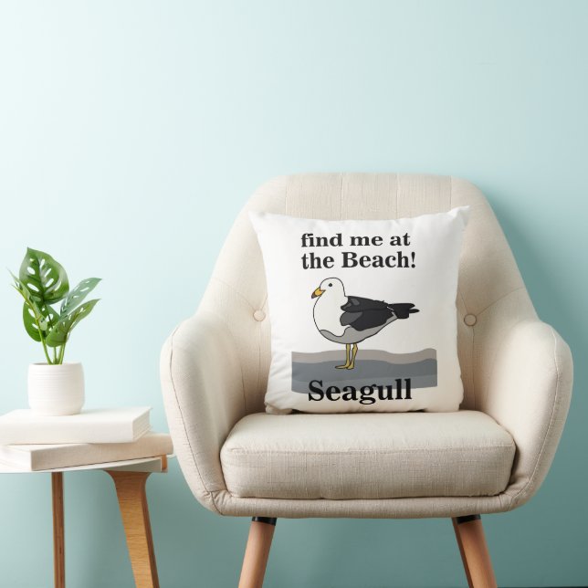 Coussin Seagull Me Trouve À La Plage Funny Beach House (Chaise)