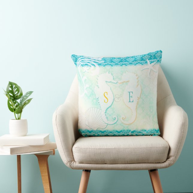 Coussin Seahorse Couple Beach House (Chaise)