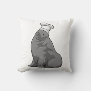 Coussin Seal as Cook with Chef casquette
