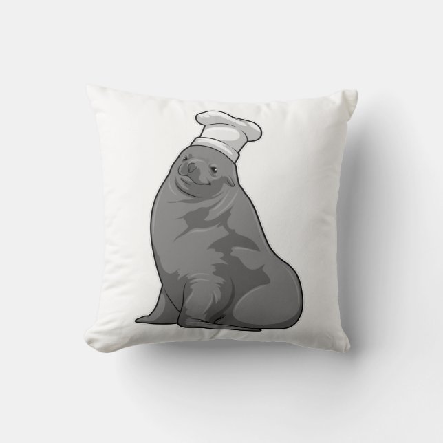 Coussin Seal as Cook with Chef casquette (Recto)