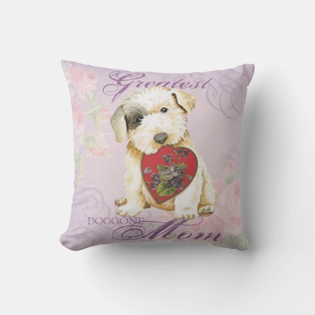 Coussin Sealyham Terrier Coeur Maman Jette l'oreiller (Recto)