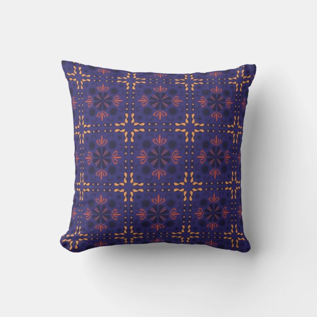 Coussin Seamless geometric pattern with orange and red  (Recto)