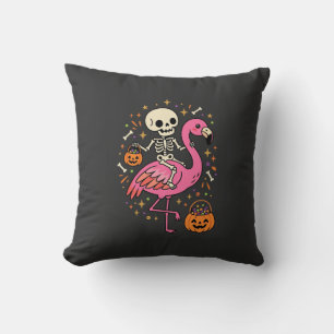 Coussin Seau de bonbons squelette de flamant rose d'Hallow