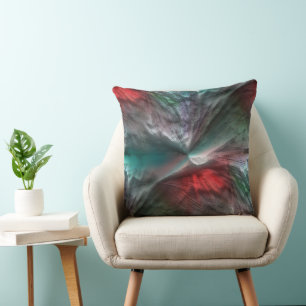 Coussin Sèche numérique en menthe vert argenté à rouge vif