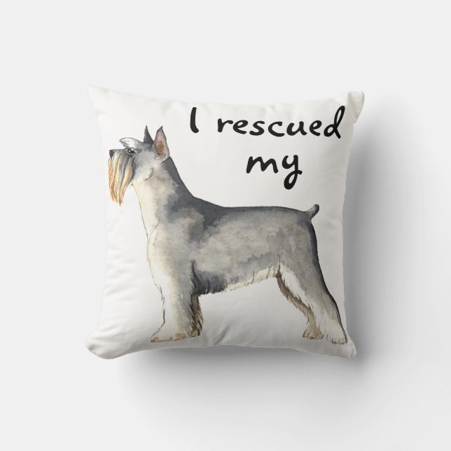 Coussin Secourir Schnauzer miniature (Recto)