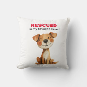 Coussin Secouru est ma race préférée chien design