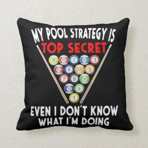 Coussin Secret Pool Strategy 8 Ball Funny Billiard Player