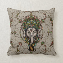 Coussin Seigneur Ganesha - couleur sur la toile