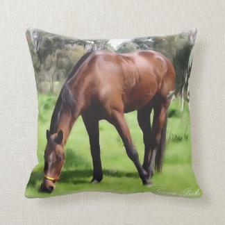 Coussin Sélection de vert de cheval de baie