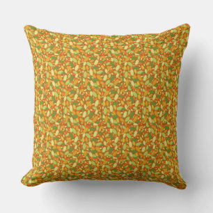 Coussin Semences Citrouilles d'Halloween Orange Beige Vert