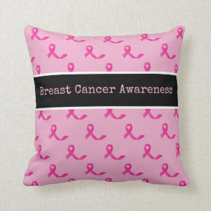 Coussin Sensibilisation au cancer du sein avec le ruban ro