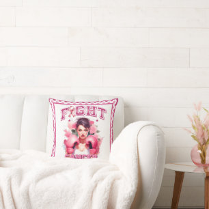 Coussin Sensibilisation au cancer du sein rose