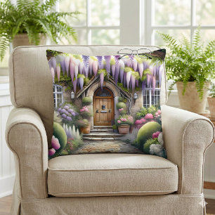 Coussin Sentier de jardin de cottage fantaisiste