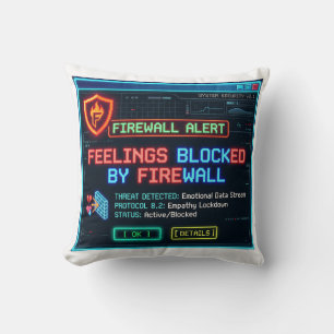 Coussin Sentiments Bloqués Par Pare-Feu Drôle Cybersécurit