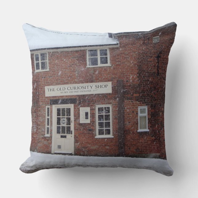Coussin sepia photo de l'ancien magasin de curiosité dans  (Recto)
