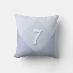 Coussin Sept chanceux modifiables sur des nuances de bleu 
