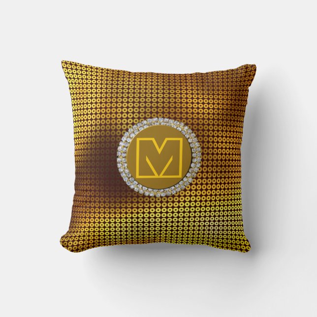Coussin Séquence de monogramme or (Recto)