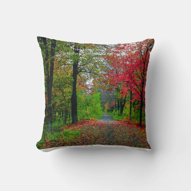 Coussin Serene Forest Nature Scene  (Recto)