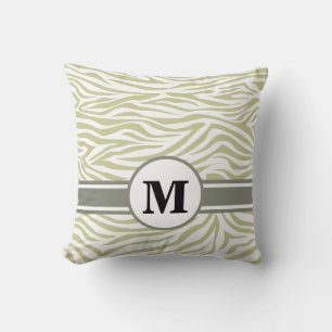 Coussin Serengeti Safari Zèbre avec Monogramme