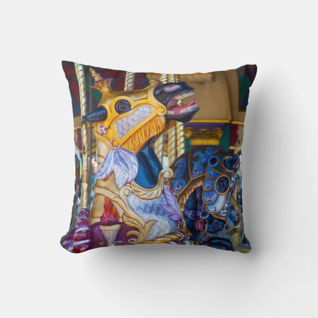 Coussin Série 20 de carrousel de poney peinte par manège (Recto)