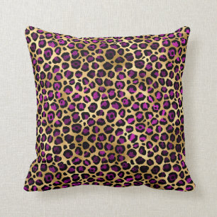 Coussin Série Leopard violet et or 4