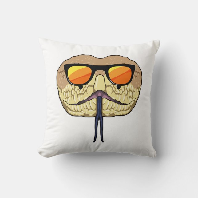 Coussin Serpent avec lunettes de soleil (Recto)