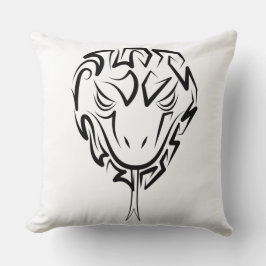 Coussin Serpent tribal noir et blanc