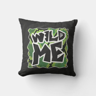 Coussin Serpent Wild Me noir et vert impression
