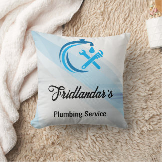 Coussin Service de plomberie Logo de goutte d'eau bleue Pl