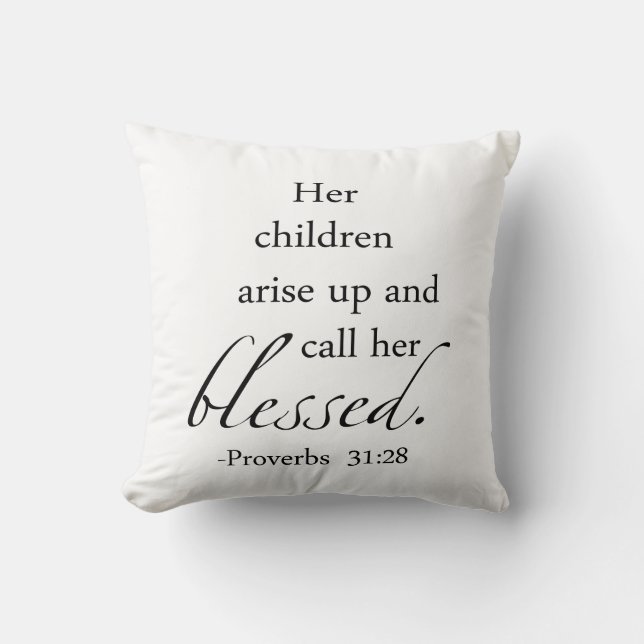 Coussin Ses enfants surgissent et l'appellent bénie (Recto)