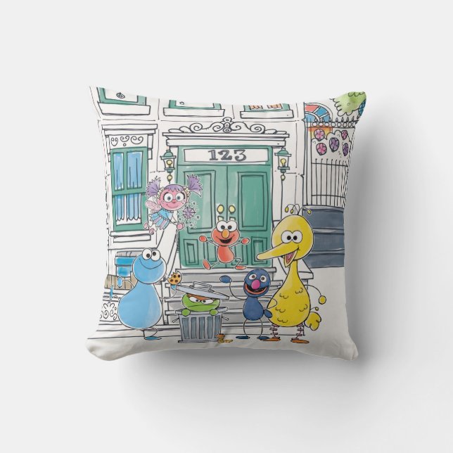 Coussin Sesame Pals Doodley Graphisme (Recto)