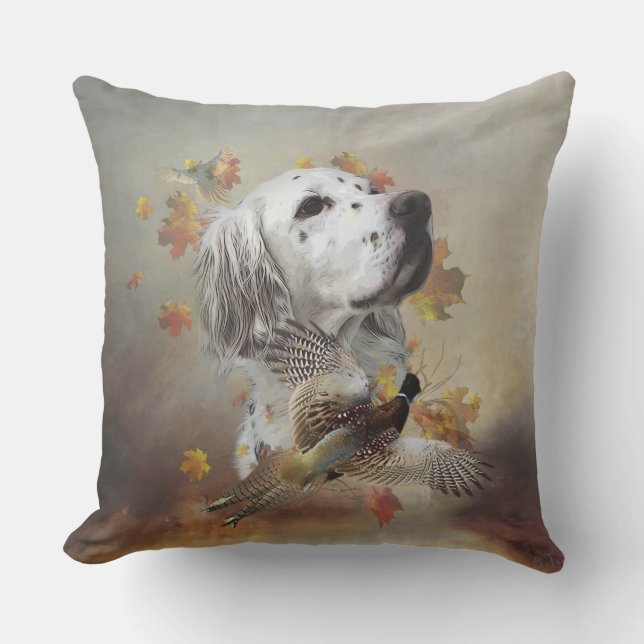 Coussin Set anglais avec faisans, art (Recto)
