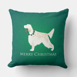 Coussin Setter anglais Joyeux Noël Design