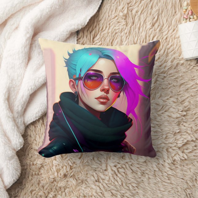 Coussin Sewer Emo Punk Lady (Couverture)