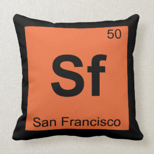 Coussin Sf - Tableau périodique de la chimie de la ville 