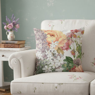 Coussin Shabby Chic Beaux Fleurs sauvages