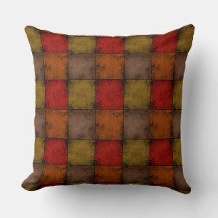 Coussin Shabby texture suède vintage multicolore