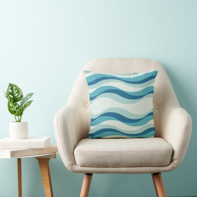 Coussin Shades of Blue Waves Pattern (Chaise)